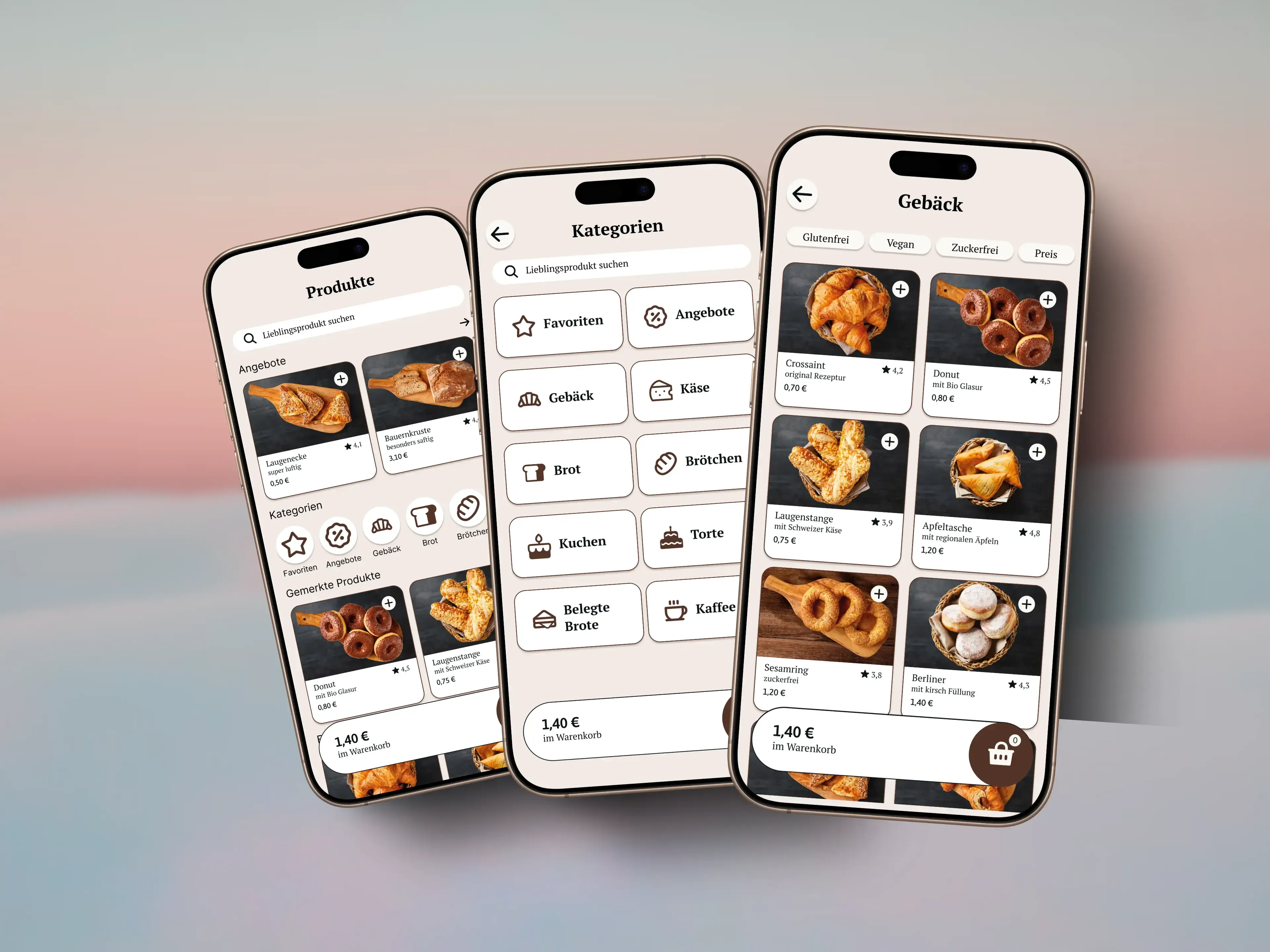 Check out all details about the current product, add it to the cart, favourite it and maybe even find more related products, you can quickly add to cart. The left view shows the detail page from the order create/ edit flow and the right view shows the detail page from the quick add flow.