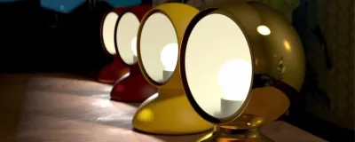 render of four eclisse lamps in line